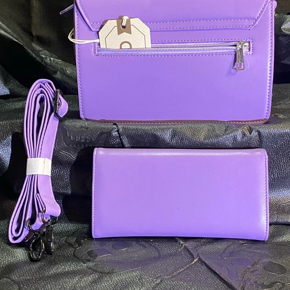 Purple Bat Design Women Bag Set - Picture 5 of 9